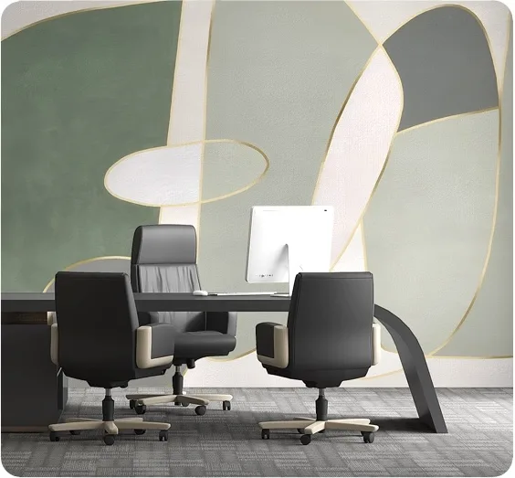 abstract green office wallpaper